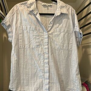 Casual Striped Button-Up Blouse